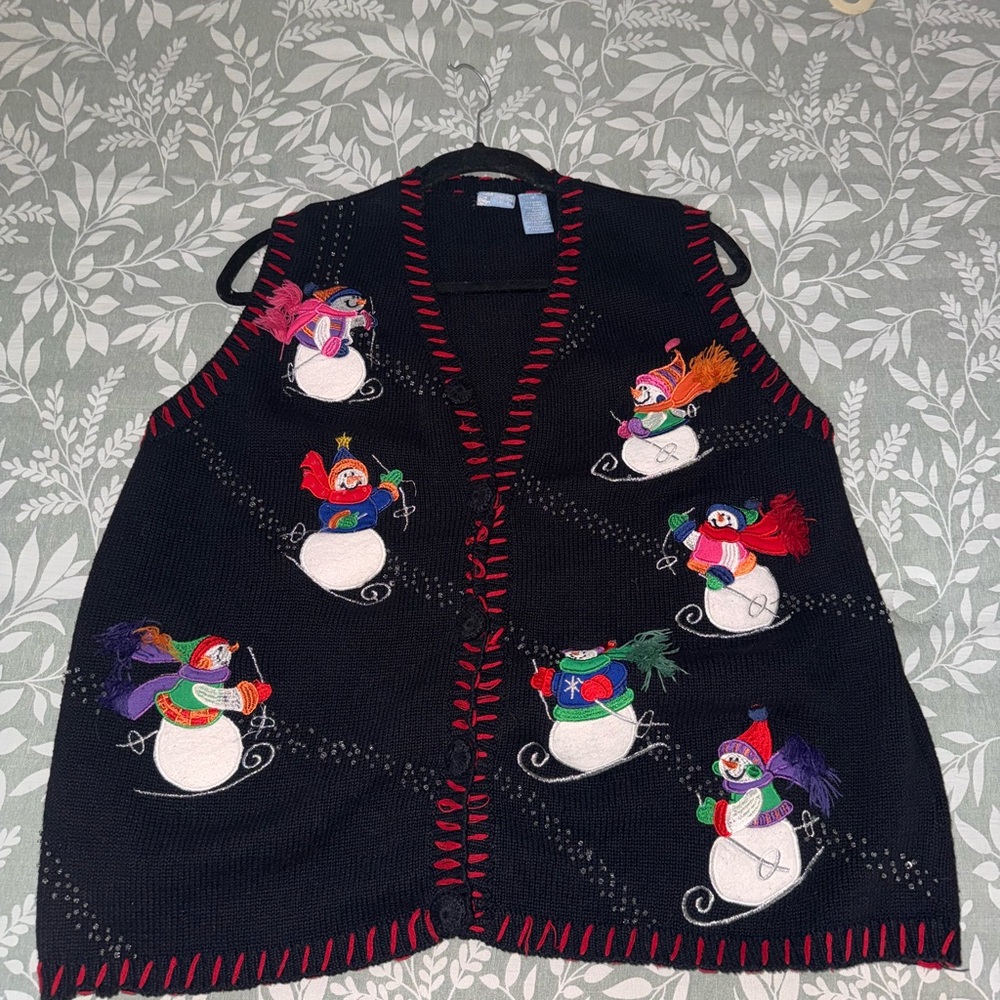 Holiday Editions Black Snowman Vest - Picture 2 of 14